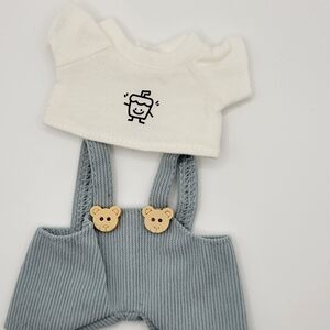 17cm Doll Clothes Boba Tea Shirt And Overall Pants